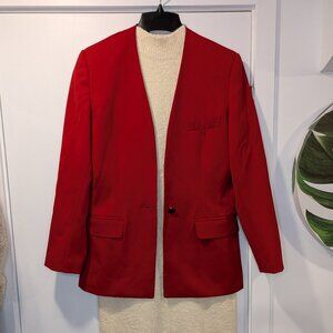 Nordstrom Cherry Red Quiet Luxury 100% Wool Blazer - Women's sz M